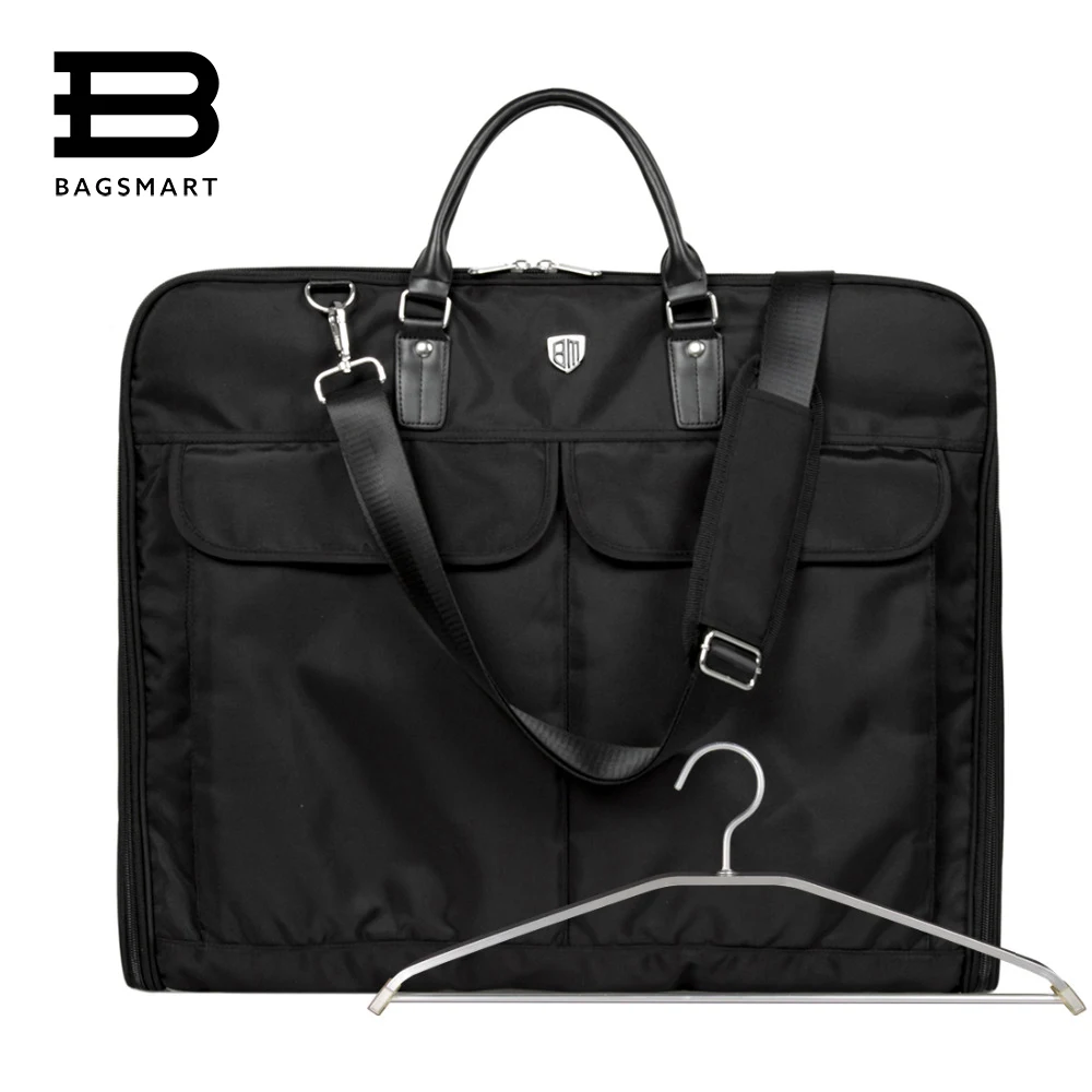 BAGSMART 2018 Waterproof Black Nylon Garment Bag With Handle