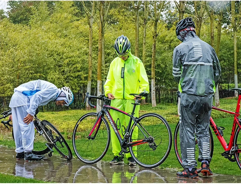 ROCKBROS, мужская и женская одежда для велоспорта, велосипедная дождевик+ штаны, набор, дышащий водонепроницаемый дождевик, костюм, одежда для горных велосипедов