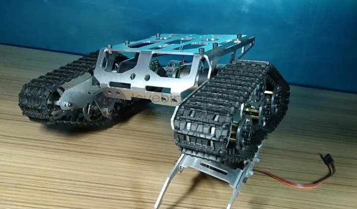 DIY TKC2 Aluminum Tracked robot chassis RC Model tank crawler chassis Wali Metal Gear motors with Hall speed diy tracked robot