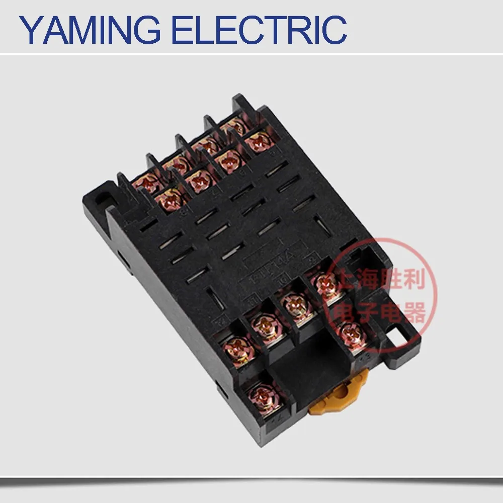 

P107 14 screws 14 pins Terminal Relay Socket Base for LY4NJ HH64P JQX-13F PTF14A-E Power Electromagnetic relay Base DIN rail