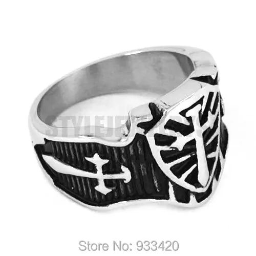 cross sword shield ring stainless steel jewelry vintage celtic medieval cross sword motor - Medieval Wedding Rings cross sword shield ring stainless steel jewelry vintage celtic medieval cross sword motor - Medieval Wedding Rings