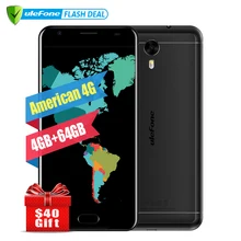 Ulefone Power 2 Американская версия Оригинальный телефон 5.5 FHD дюймов MTK6750T Octa core Android 7.0 4 ГБ + 64 ГБ 16MP 6050 мАч сканер отпечатков пальцев 4G Смартфон