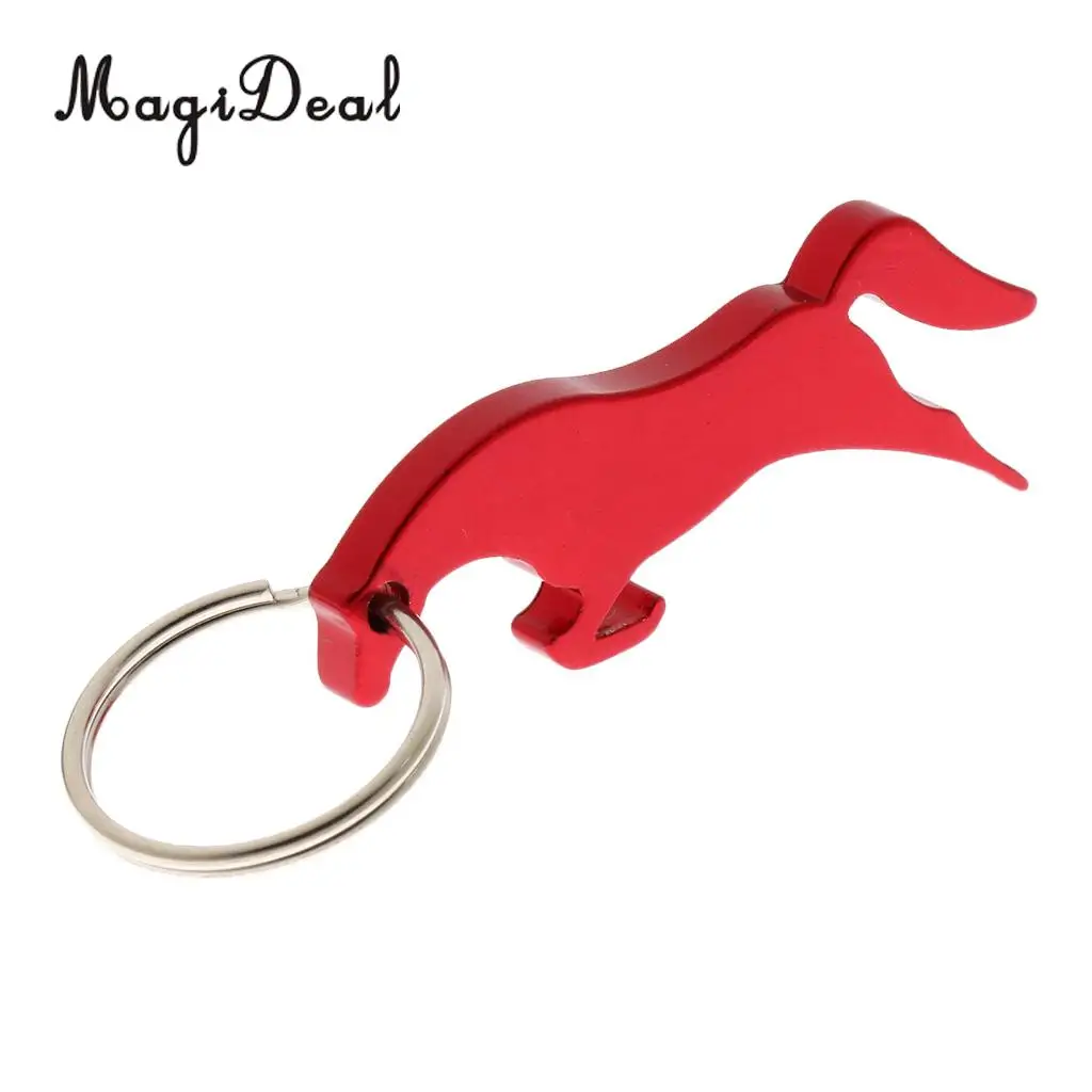 MagiDeal 3 Style Alloy Horse Bottle Opener Key Ring Keychain Bag Pendent Red