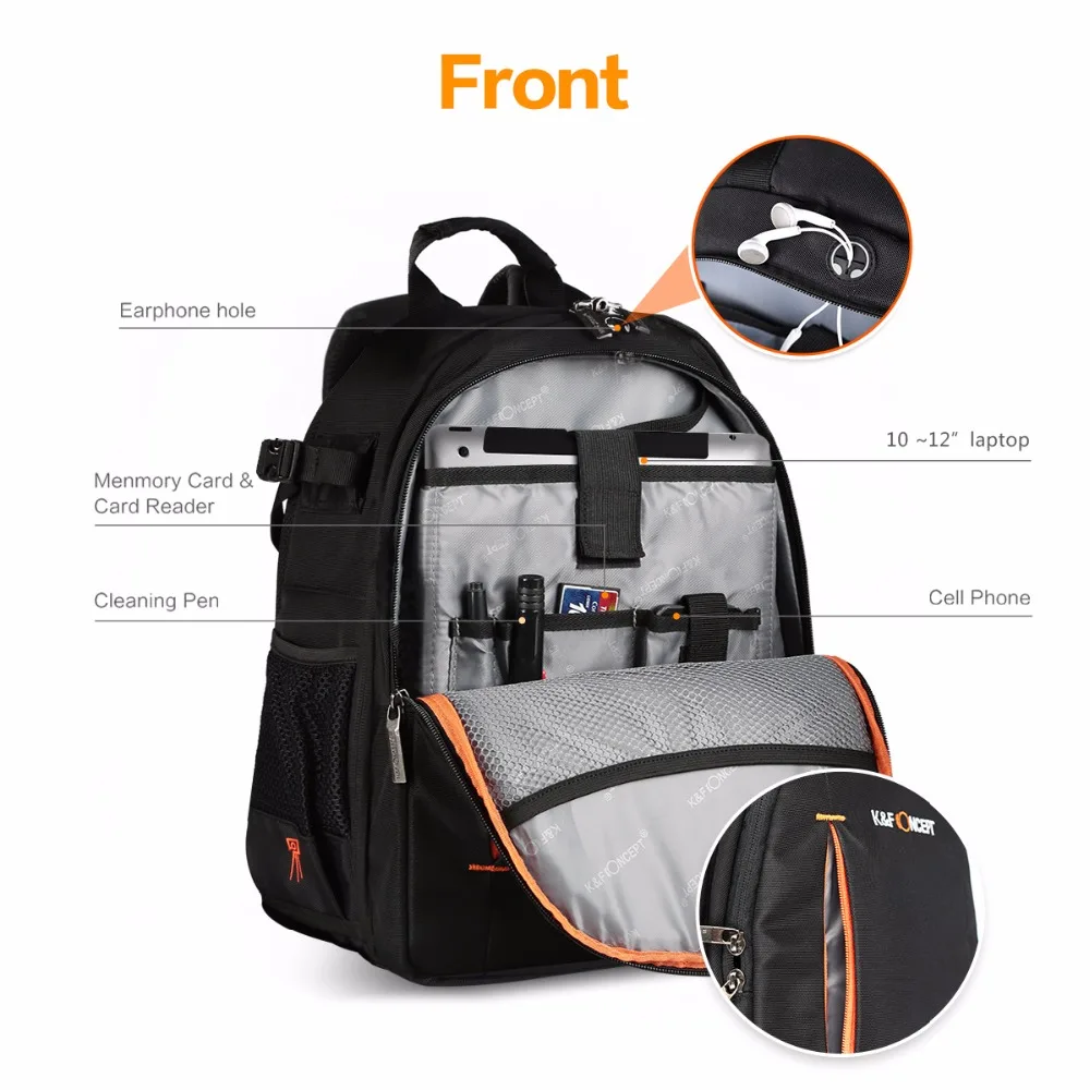 Men Woman Multifunctional Camera Backpack DSLR Bag for Laptops Tablets+ Waterproof Rain Cover for Canon Nikon Camera Accessories