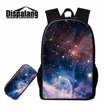 Dispalang einzigartige schule rucksack für kinder galaxy schulter bookbags mit bleistift tasche mädchen reisetasche leichte back pack