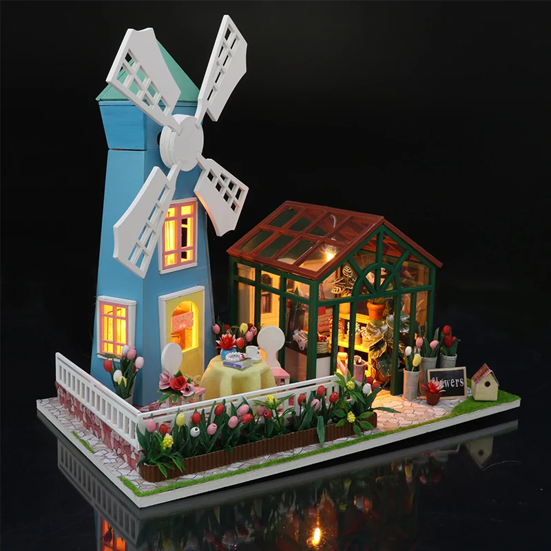

Doll House DIY Miniature Dollhouse Dolls Toys With Furniture House Model Handmade Toys For Children Birthday Gift M036 #E