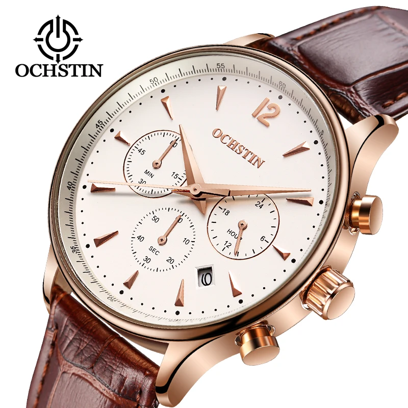  2017 Mens Watches Top Brand Luxury OCHSTIN Men Military Sport Wrist Watch Chronograph Saat Quartz W