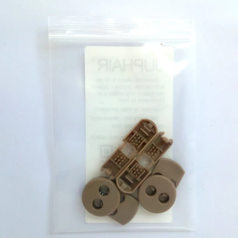 JUP 1-50 Sets Khaki Flat Buckle Elastic Shoes Buckles Hole Plastic Stopper Toggle Clip Apparel Shoelaces Sportswear Accessories