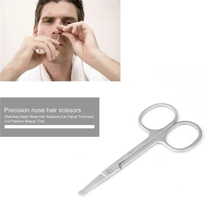 

Stainless Steel Nose Hair Scissors Ear Facial Trimmers Cut Manicure Rounded Tip Scissors for Eyebrows Nose Moustache Eyelash