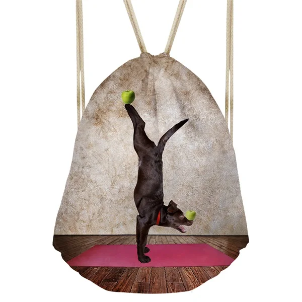 INSTANTARTS Забавные 3D Йога собака печать женские сумки на шнурке модные для девочек подростков дорожные рюкзаки для хранения мягкие Дырокол карман пляжная сумка - Цвет: CC6041Z3