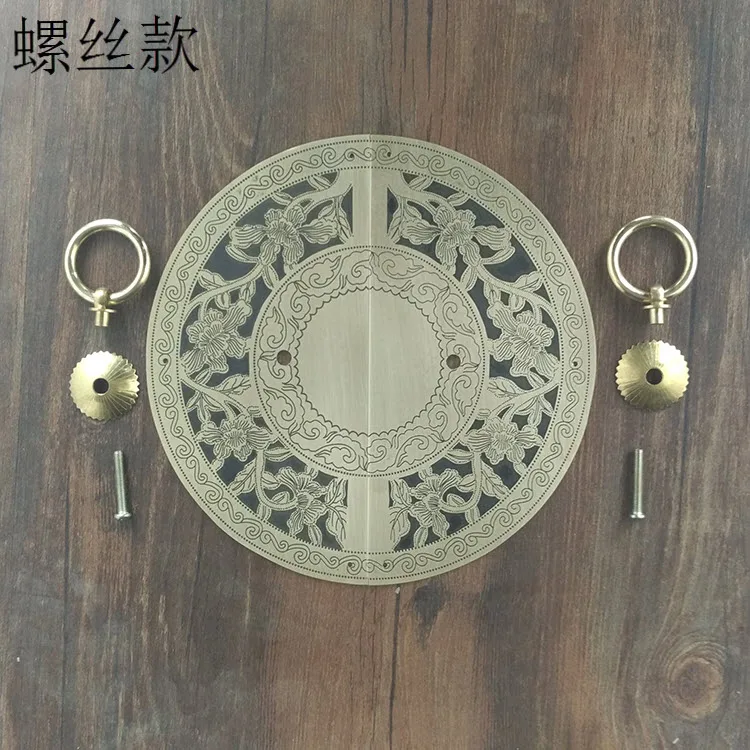 عرض خاص! الجديد الأثاث الصينية العتيقة مينغ وتشينغ النحاس النحاس مستديرة خزانة خزانة الباب