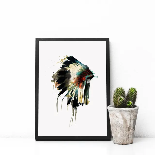 Native American Wall Hangings aliexpress : buy native indian american headdress art print Native American Wall Hangings aliexpress : buy native indian american headdress art print