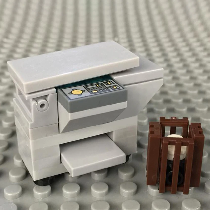 Single LegoINGlys Printer Copier Fax Machine Building Blocks Set DIY City Office MOC Figure Accessories Parts Bricks Kit Toys (4)