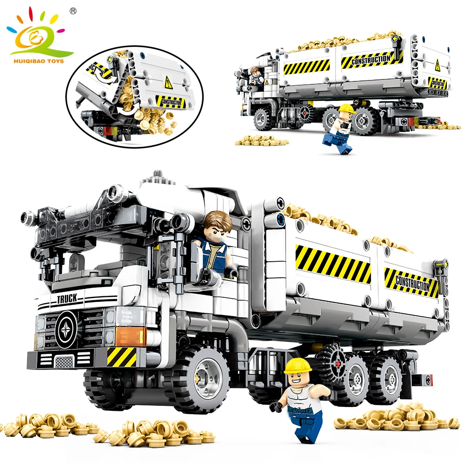 799pcs Technic Engineering Truck Building Blocks compatible legoingly Vehicle Car Bricks Educational DIY Toys for Children Boys