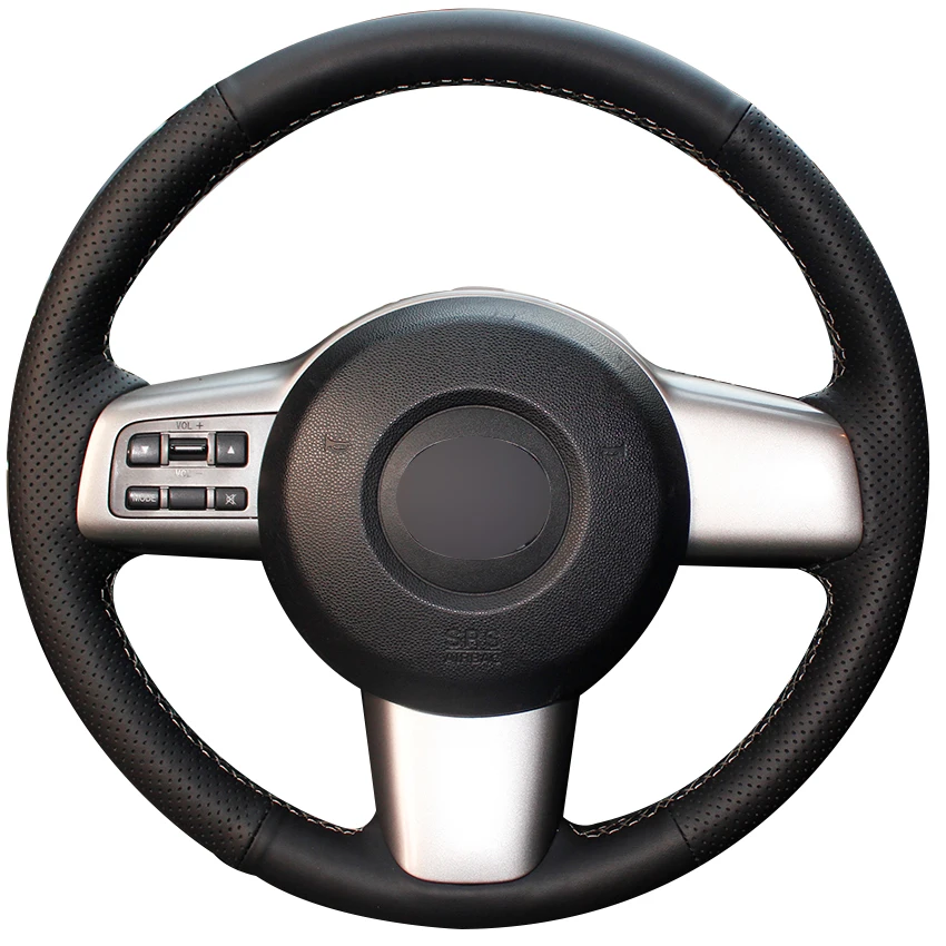 Black Synthetic Leather Car Steering Wheel Cover for Mazda 2 2008 2014
