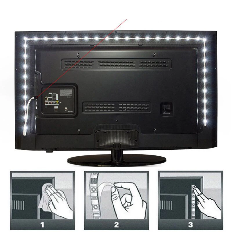 Necen 5V Светодиодная лента 5050 RGB с 20 контроллером клавиатуры ТВ