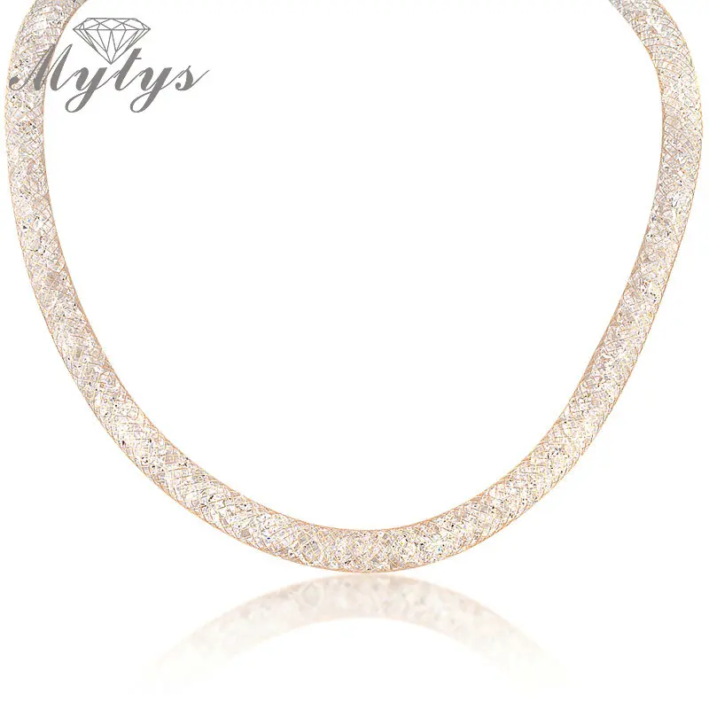 Женское Ожерелье Из Сетчатой проволоки Mytys N373|wire mesh necklace|necklaces for womencrystal collection |