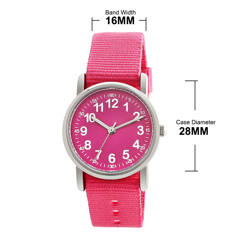 Koop Horloges Kid Nylon Bandjes Horloge Kinderen Quartz Horloge Leuke Klok Kids Horloges Kind Horloge voor Studenten