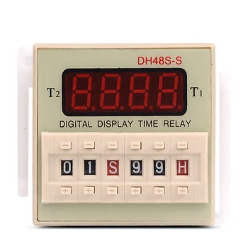 

DH48S-S Repeat ON & OFF Cycle Timer Delay SPDT Control Digital Time Relay 8Pins with Socket Base DH48S AC 220V 110V DC 24V 12V