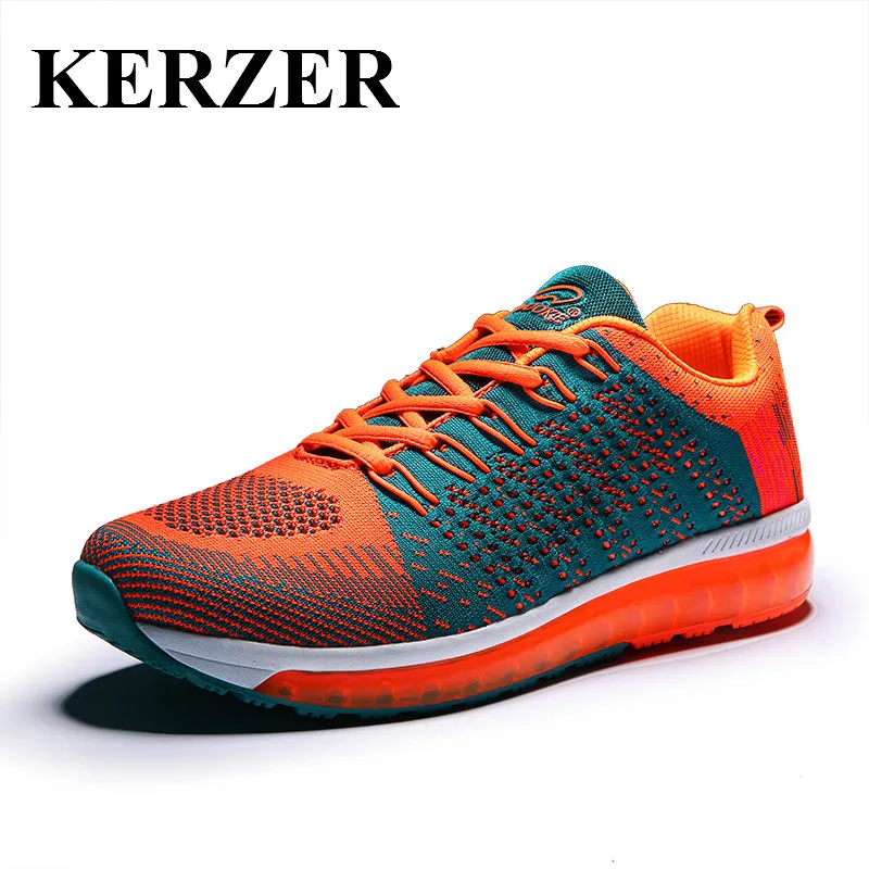 

Hot Running Shoes Men Trainers Brand Jogging Shoes Mens Mesh Mens Trainers Breathable Sport Shoes Blue/Orange Gym Runners