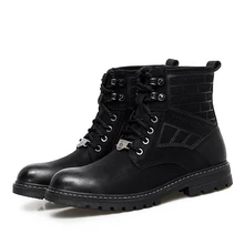 Модные мужские теплые ботинки из мягкой кожи с хлопковой подкладкой в британском стиле, вечерние уличные кроссовки на платформе, зимние меховые ботильоны для вечеринок и ночных клубов