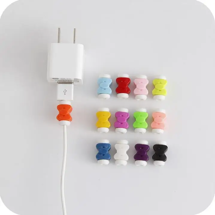1000pcs/lot For iPhone Charger Wire Cable Protector Cover Bow knot Data