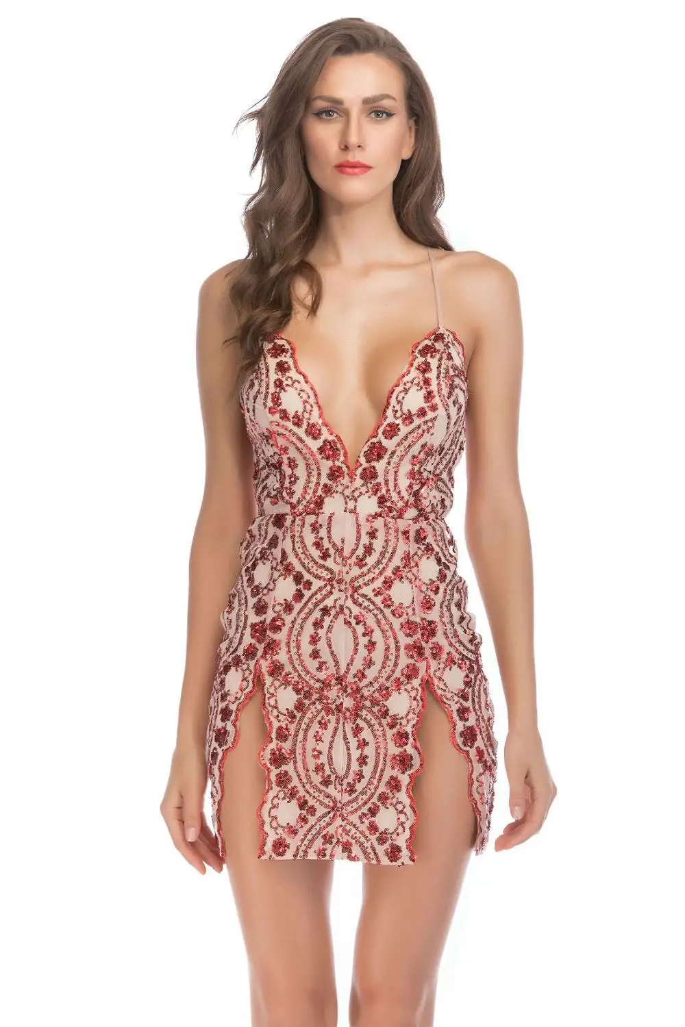 

Sexy Women Club Party Dress Backless Pencil Dress Female Shiny Sequins Patchwork Robe Package Hip Vestidos Women Mini Dress
