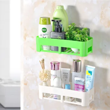 

Innovative Plastic New Bathroom Shelf Multifunction Punch-Free Home Environmental Protection Bathroom Towel Shampoo Storage Rack