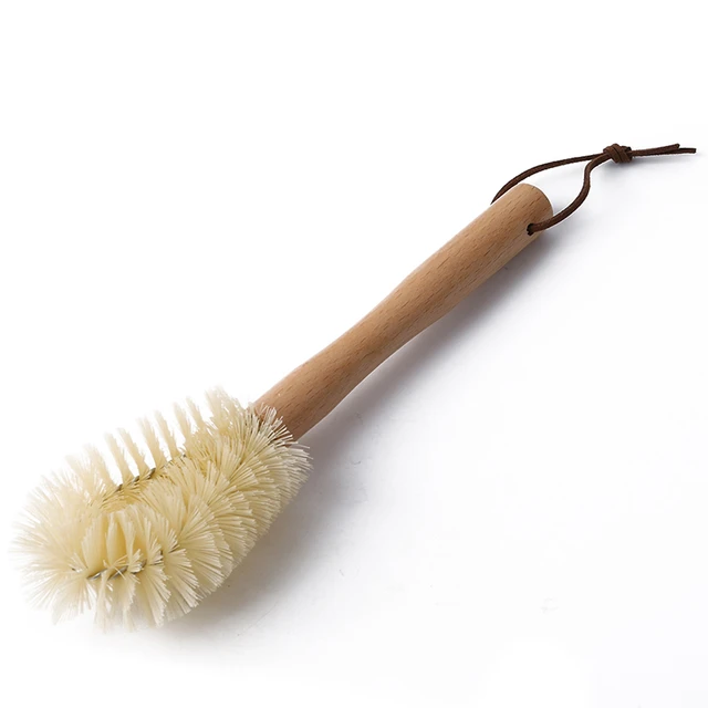 new cup brush wood straight nylon bottle scrub clean brush wood handle
