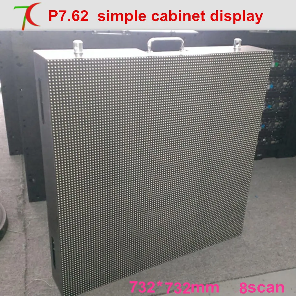 

732*732mm P7.62 SMD3528 full color simple equipment cabinet led display , 8 scan ,17222dots/m2