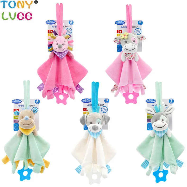 

Newborn baby Animal comfort towel can bite dolls stuffed animals toy 0-24 month infant girls boys toys comforter cute gifts