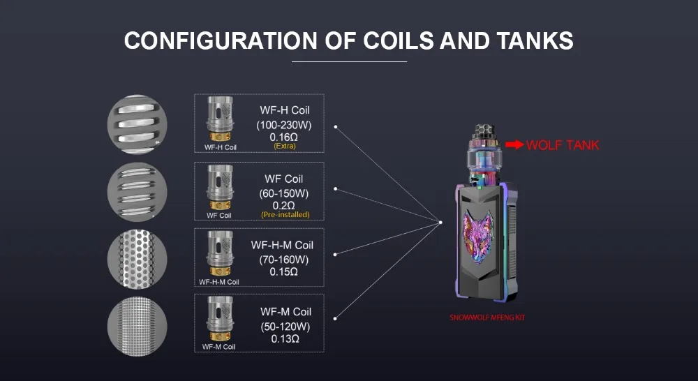 Оригинальная WF катушка для sigelei snowwolf mfeng& mfeng ux танк распылитель
