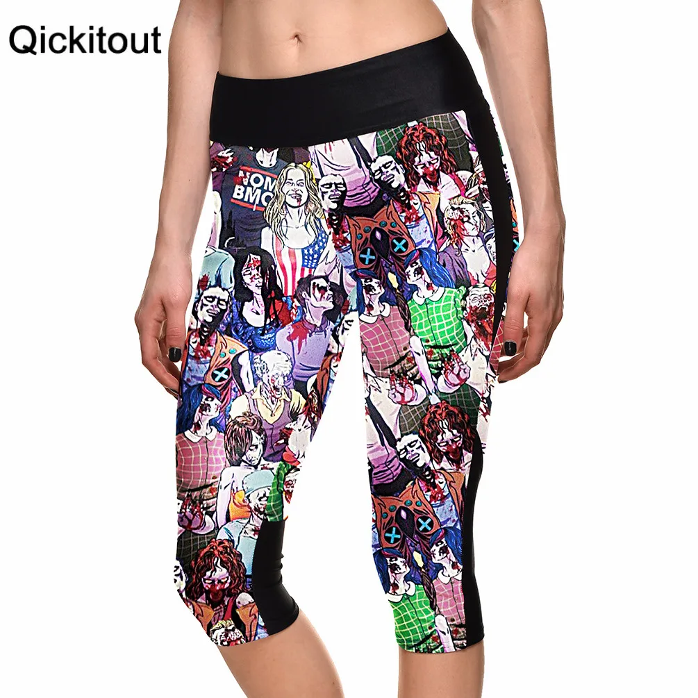 Fashion arrival Sexy Hot women's 7 point pants Zombie Walking Dead digital print women high