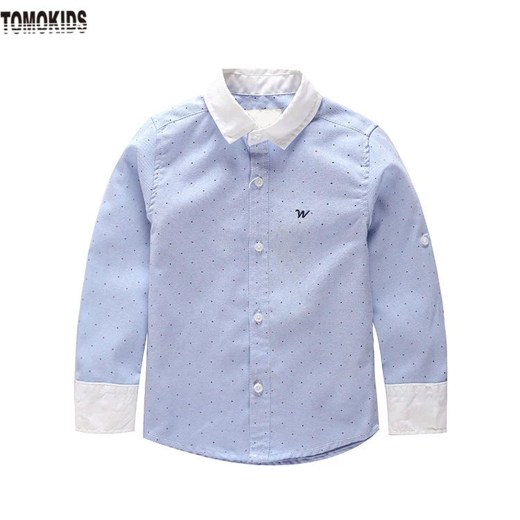 

spring new European and American children's clothing long-sleeved shirt stitching little boys shirt