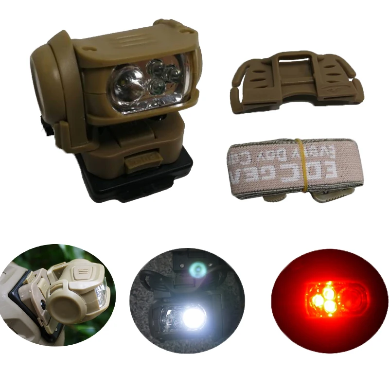Military Headlight Headlamp LED Red Head Light Lamp Tactical Head Torch