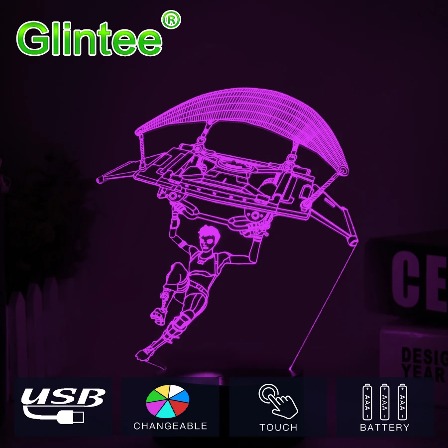 

Gliding 3D Visual Illusion Lamp Transparent Acrylic Night Light LED 7 Color Changeable Touch Table Lava Lamp Kids Toy
