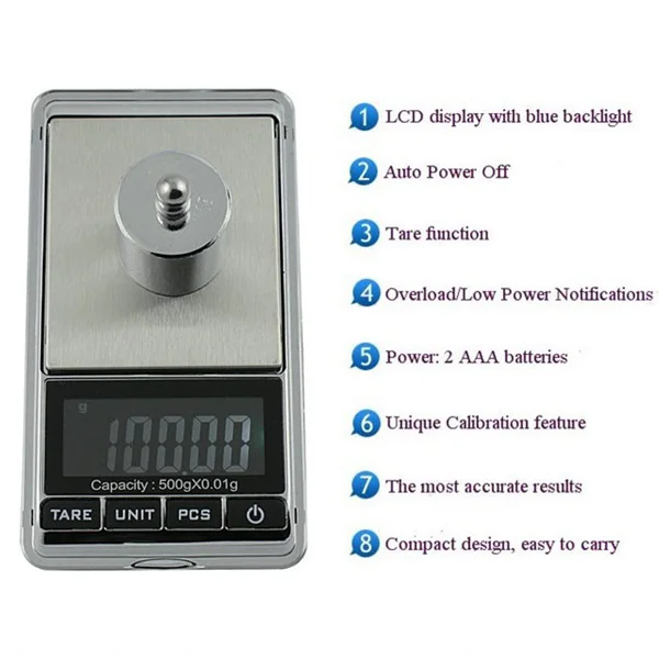 500g x 0.01g Digital Pocket Scale Precision Jewelry Weight Ounce OZ Gram | Инструменты