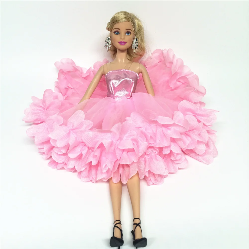 NK новейшее розовое платье куклы красивое многослойное платье Топ Модный наряд для вечеринки для куклы Барби для 1/6 BJD куклы аксессуары
