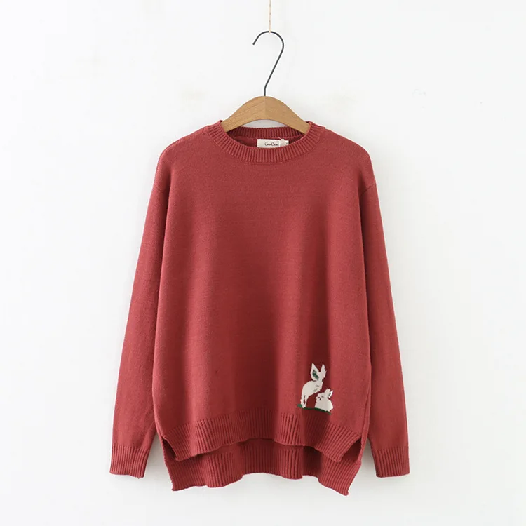 Cartoon Rabbit Sweet Sweater Women Plus Size Loose O-neck Long Sleeve Autumn Knitted Sweater Pullovers SWM1264 Cartoon Rabbit Sweet Sweater Women Plus Size Loose O-neck Long Sleeve Autumn Knitted Sweater Pullovers SWM1264