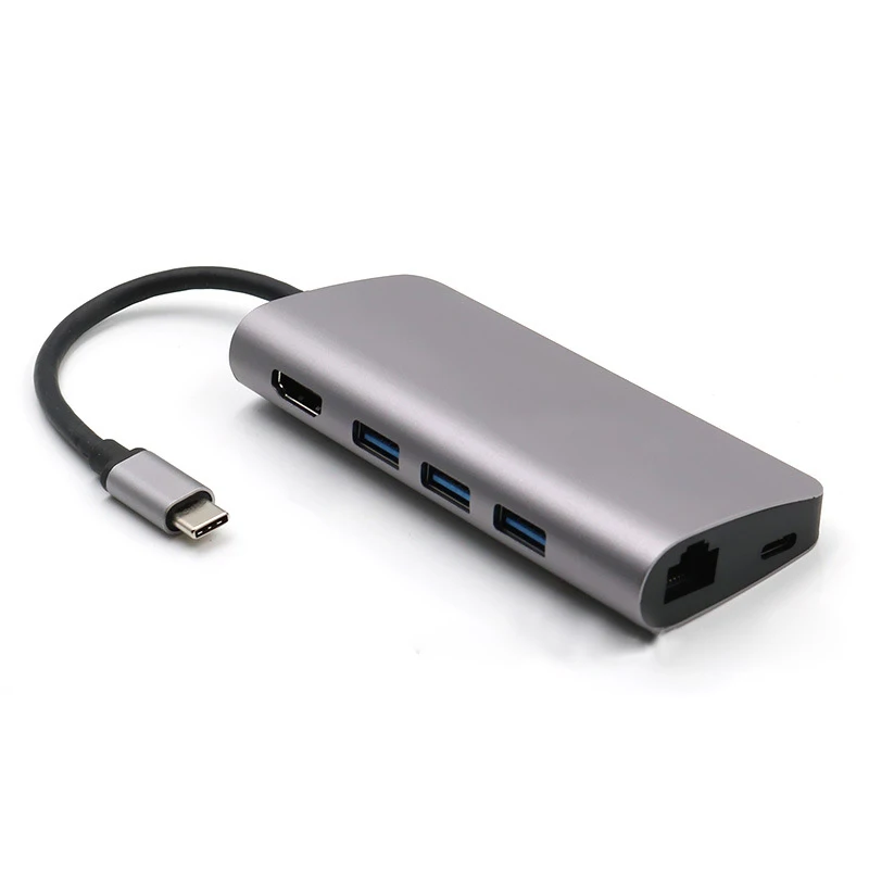 USB концентратор 8 в 1 4K HDMI VGA RJ45 Gigabit Ethernet SD/TF PD|Кабели VGA| |
