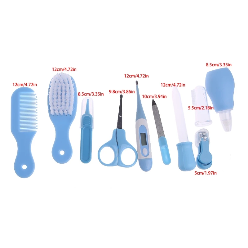 10Pcs/Set Baby Nail Health Care Kit Multifunction Thermometer Nose Cleaner Toothbrush Safe Newborn