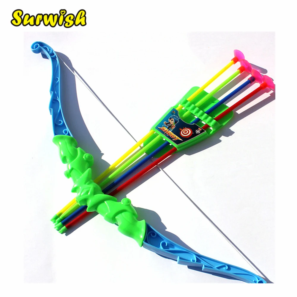 

Surwish Children Harmless Emulational Toy Bow with 4Pcs Plastic Soft Arrows - Color Random