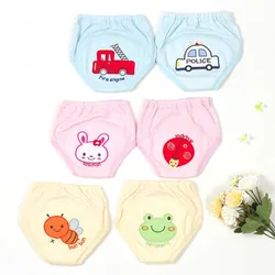 2pcs Hot sale Embroidery Reusable Potty Training Pants Baby Unisex Cotton Briefs Cloth Nappy Panties Learning Underwear 7-13kg