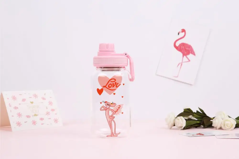 RUIDA креативные Мультяшные розовые Пантеры бутылки для воды Нескользящие дорожные бутылки для воды милые бутылки для воды для детей дети взрослые чашки - Цвет: 3