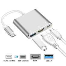 USB C концентратор к HDMI адаптер usb type C концентратор к HDMI 4 к USB 3,0 порт USB-C мощность доставка для Macbook Pro/Air Thunderbolt 3