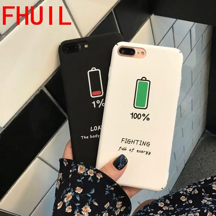 

Phone Case For iPhone 6 6s 7 8 Plus X XR XS Max Fashion Charging Icon Pattern Retro Cases Frosted PC For iPhone X Phone Cover