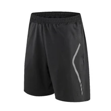 Летние быстросохнущая Для мужчин спортивные костюмы спортивные шорты с эластичной резинкой на талии, Для мужчин беговые шорты для тренажерного зала Для мужчин карман на молнии Светоотражающие шорты для бега