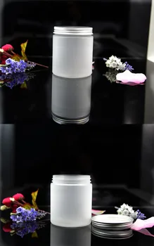 

free shipping 120ml 71.*85mm 10/30pcs/lot frosted FET jar with aluminum cover,circle cream jar