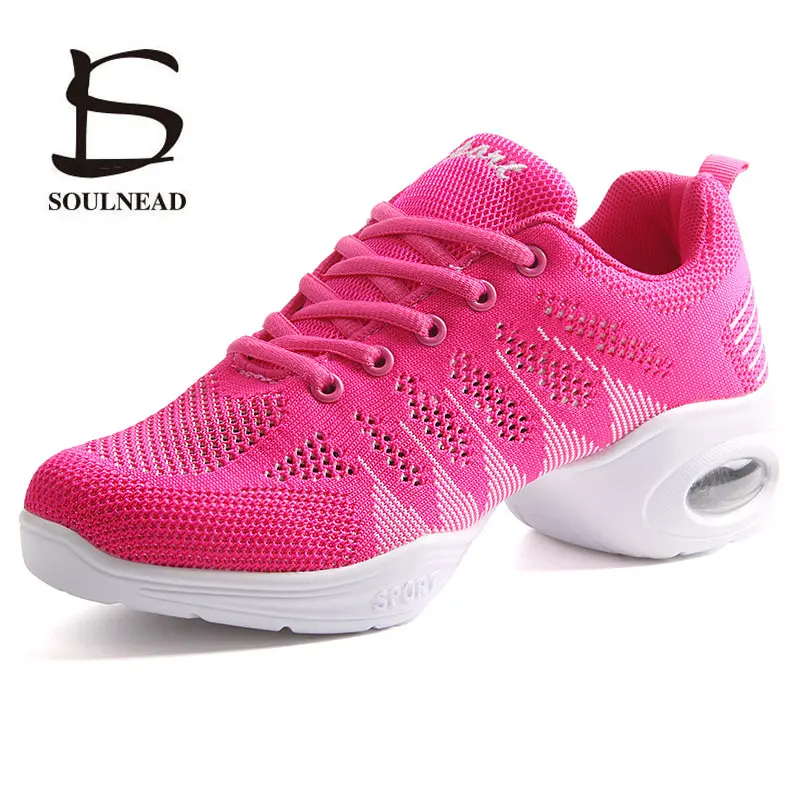 New Women Modern Dance Sneakers Soft Outsole Mesh Jazz Hip Hop Dancing Shoes