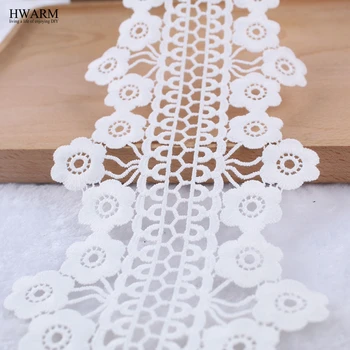 

african lace fabric ribbon wedding decoration trim DIY 10yard New watersoluble hollow milk curtain lace white lace mesh embroide